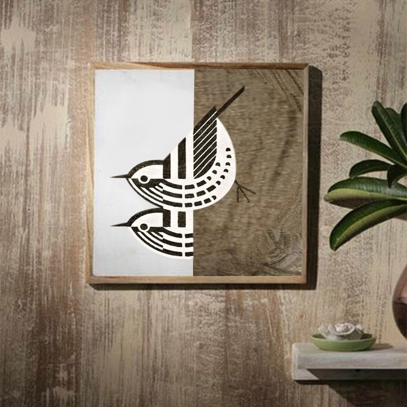 Whispering Birds Marble Wall Art - 10 Inches