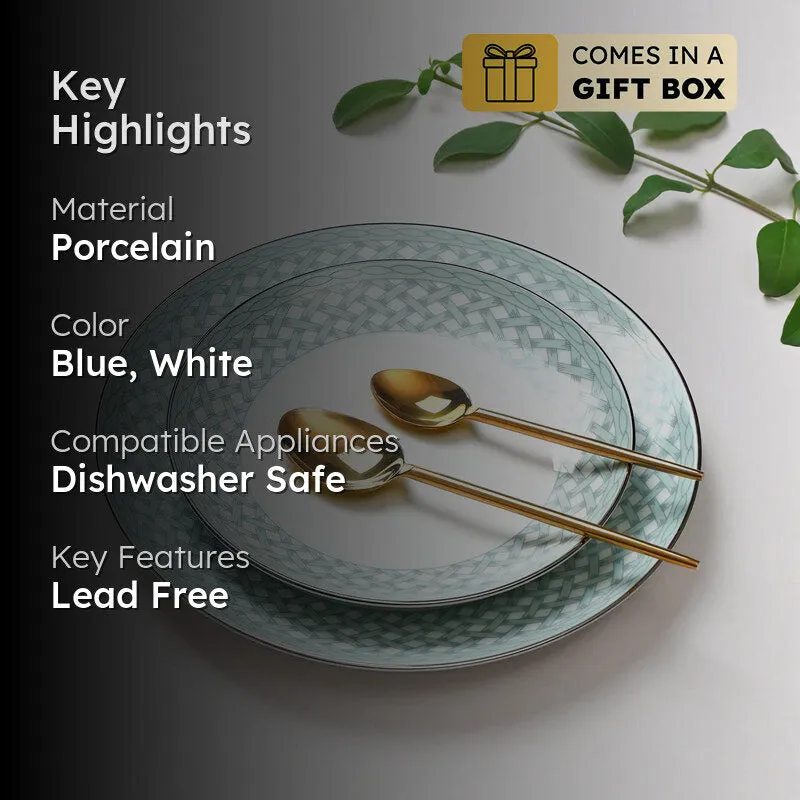 Valera 24k Gold Brushed Porcelain Dinner Set - 33 Piece Set media 2