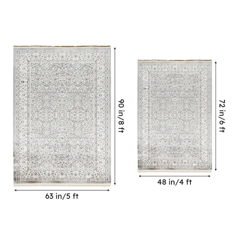 Kashira Art Silk Carpet - Grey media 9