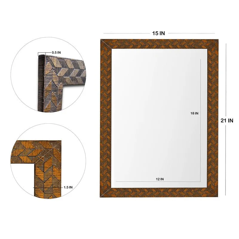 Eartha Wall Mirror With MDF Frame - Brown media 7