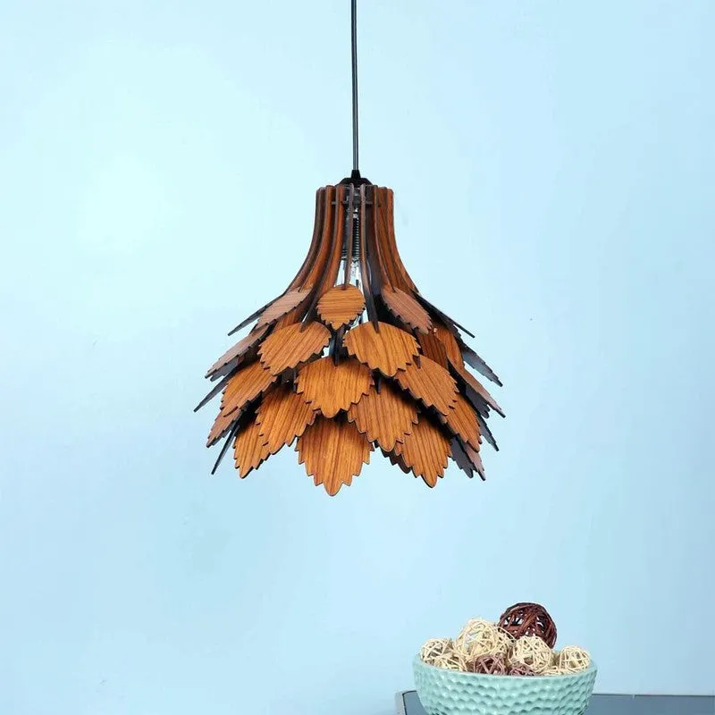 ZenithLight Luxury Wooden Ceiling Lamp media 6