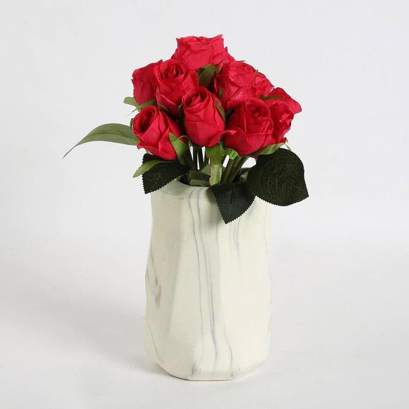 Faux Rose Flower Bunch - Red media 4