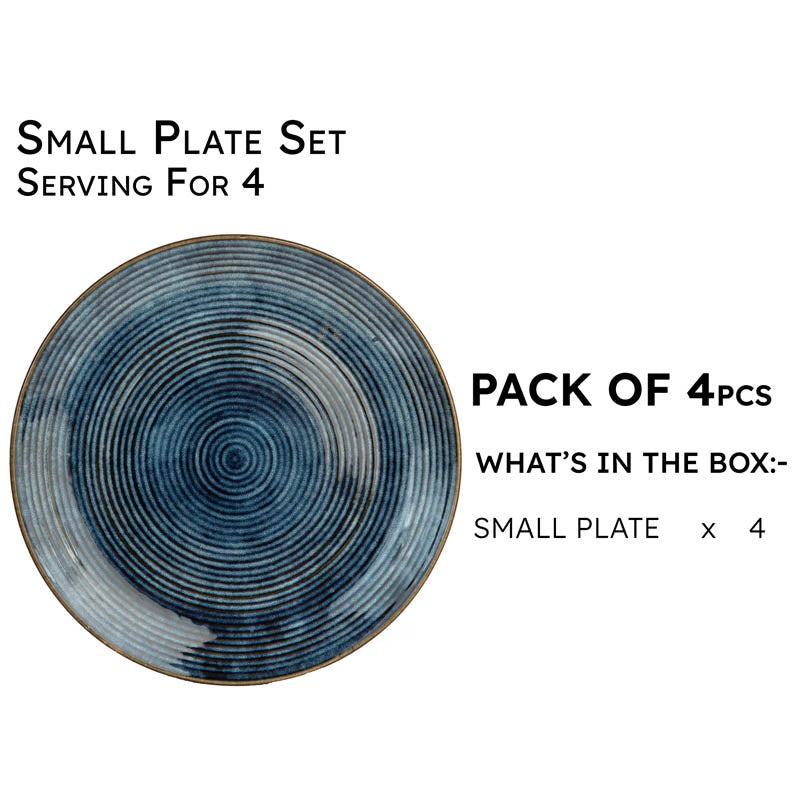 Meghneel Handmade Quarter Plate(Blue) - Set of Four media 3