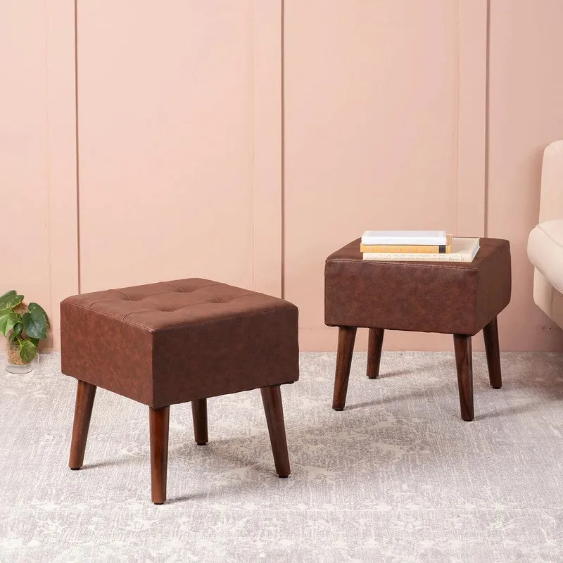 Rustic Charm Ottoman (Brown) - Set Of Two media 1