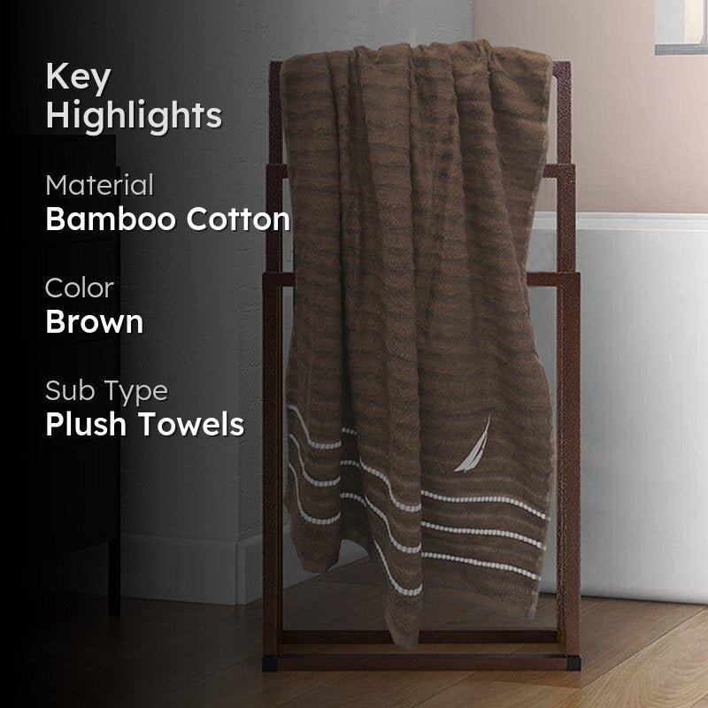 Nautica Oasis Stripe Bath Towel - Brown media 2