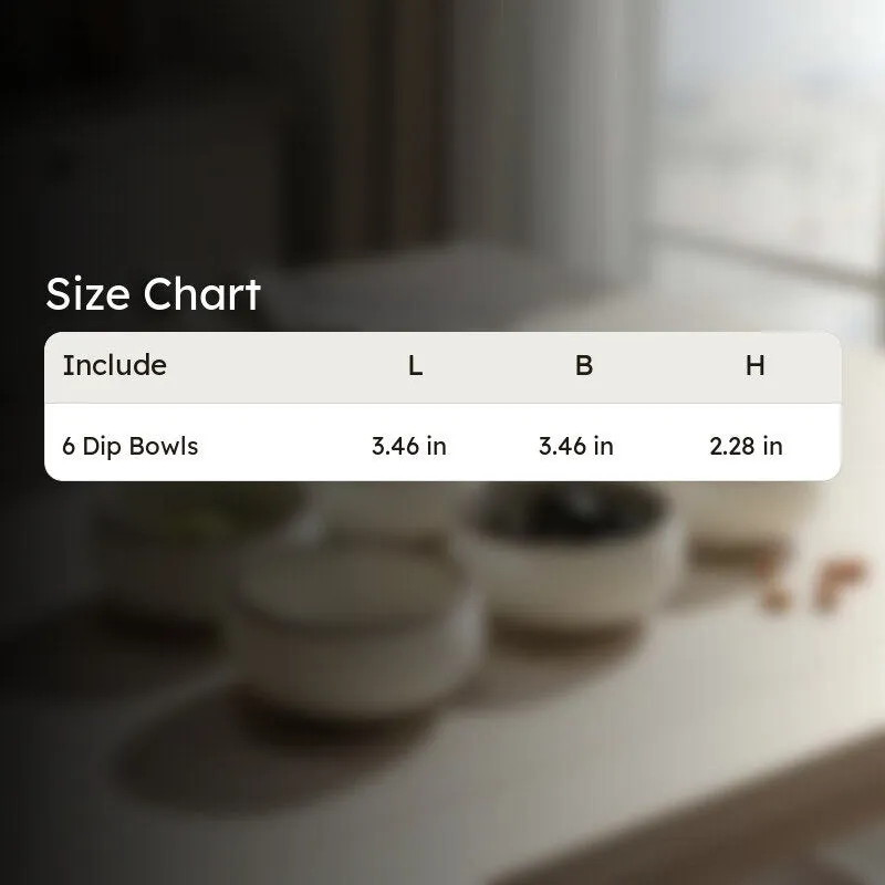 Brownline Handcrafted Ceramic Dip Bowls (Off White,150 mL) - Set Of Six media 9
