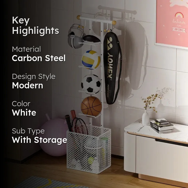 Velora Ball Storage Rack - White media 2