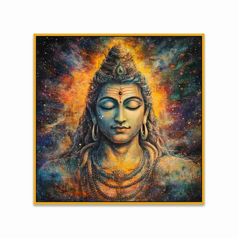 Shiva Meditation Canvas Wall Art With Frame media 4