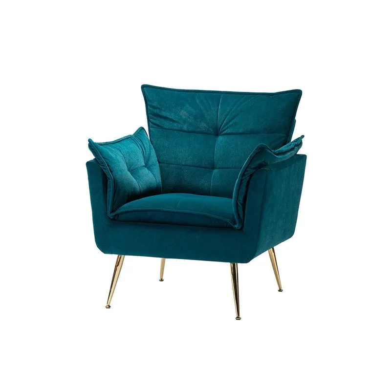 Contura Neem Wood Accent Chair - Blue media 3