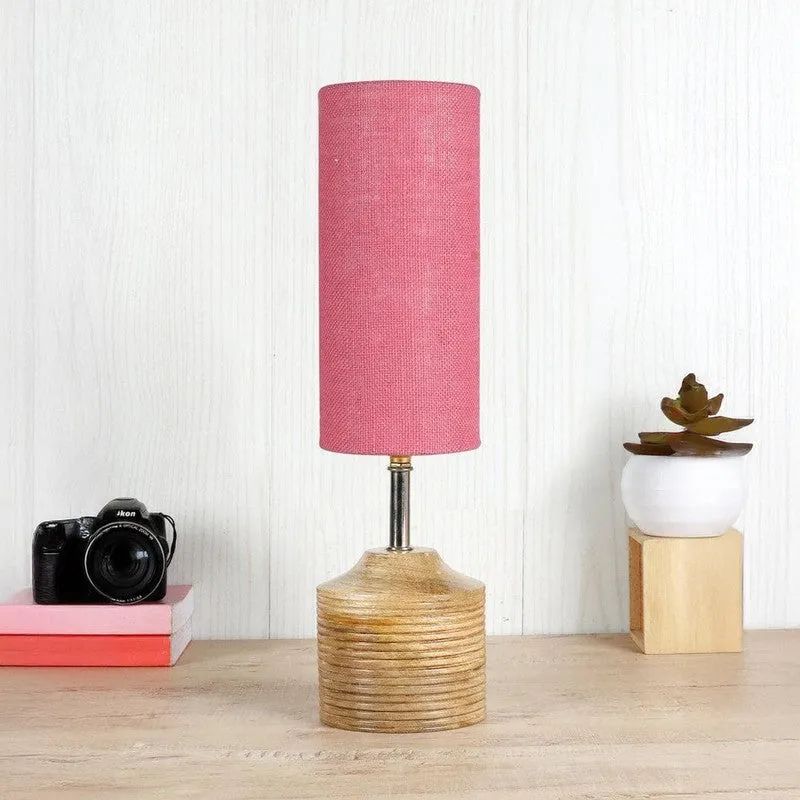 Woody Fabric Table Lamp - Pink,Brown media 3