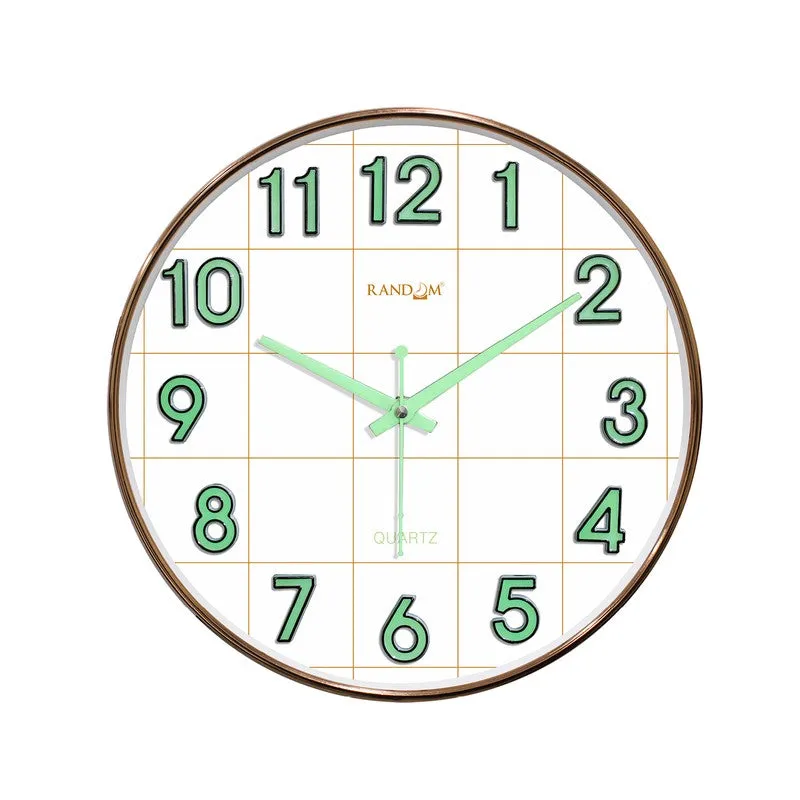 Opulent Analog Plastic Wall Clock - Gold & Green media 3