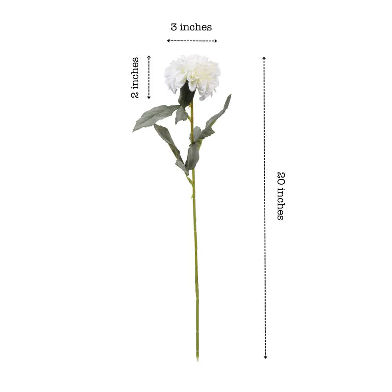 Artificial Realistic Chrysanthemum Flower Stick (White) - Set Of Five media 8