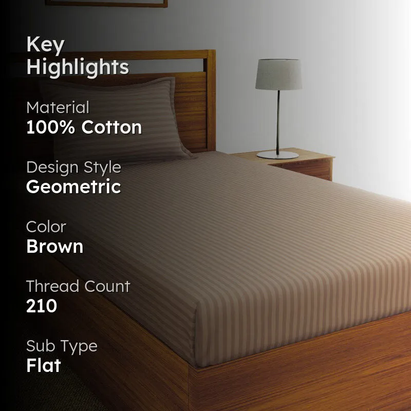 Hilton Cotton Bedsheet (Beige) - 210 TC media 2