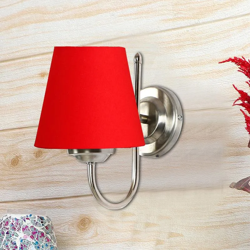Altura Conical Fabric & Metal Wall Lamp - Red media 3