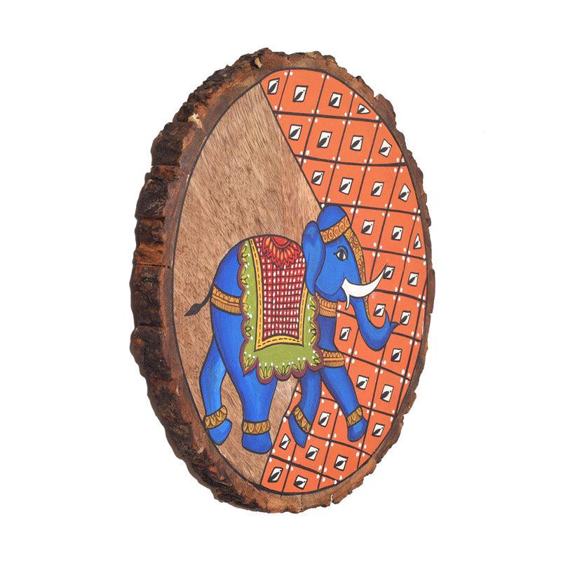 Neel Gaja Pichwai Handpainted Wall Plate media 4