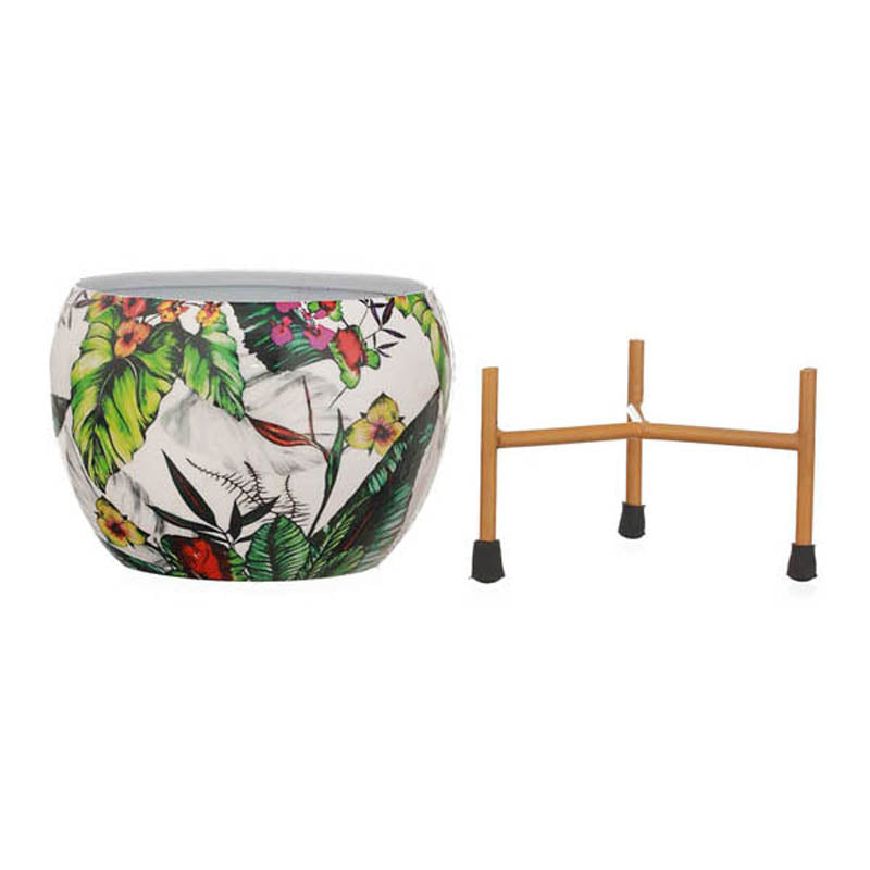 Tropical Tweet Handcrafted Planter With Stand - Four Piece Set media 11