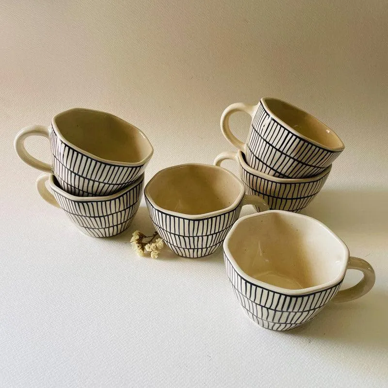 Marta Ceramic Coffee Mug (240 mL Each) - Set of Six media 3