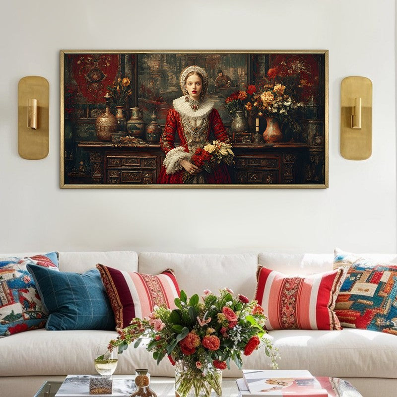 Heirloom Lady Canvas Wall Painting With Frame