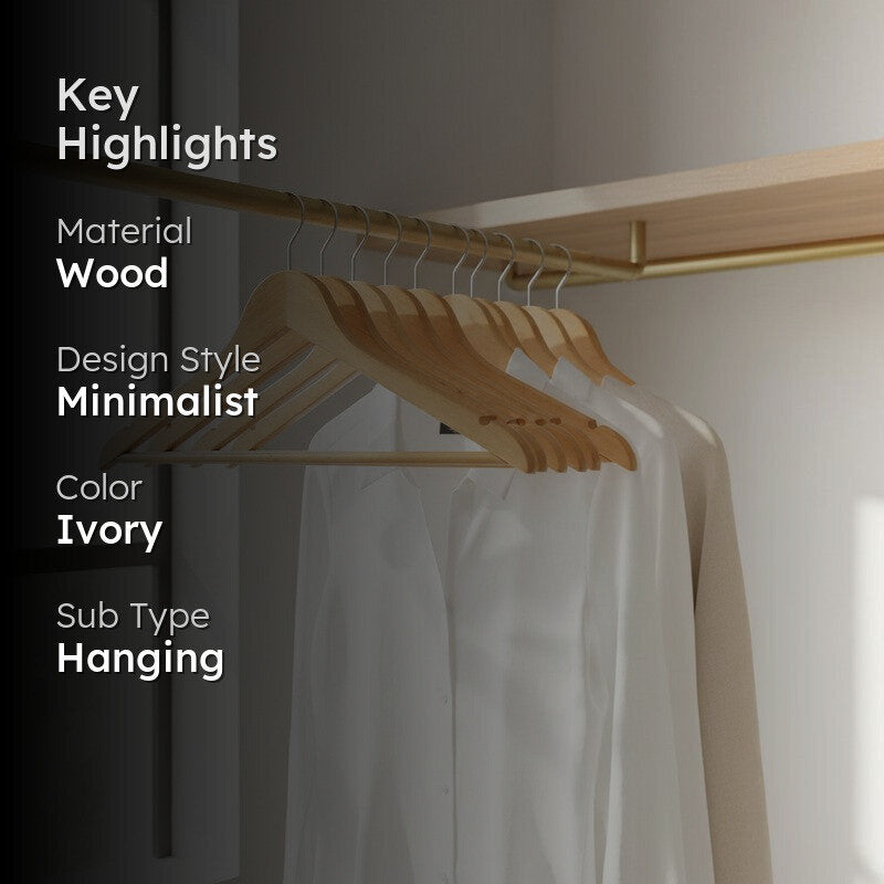 Wardique Wood Cloth Hanger - Set Of Ten media 2