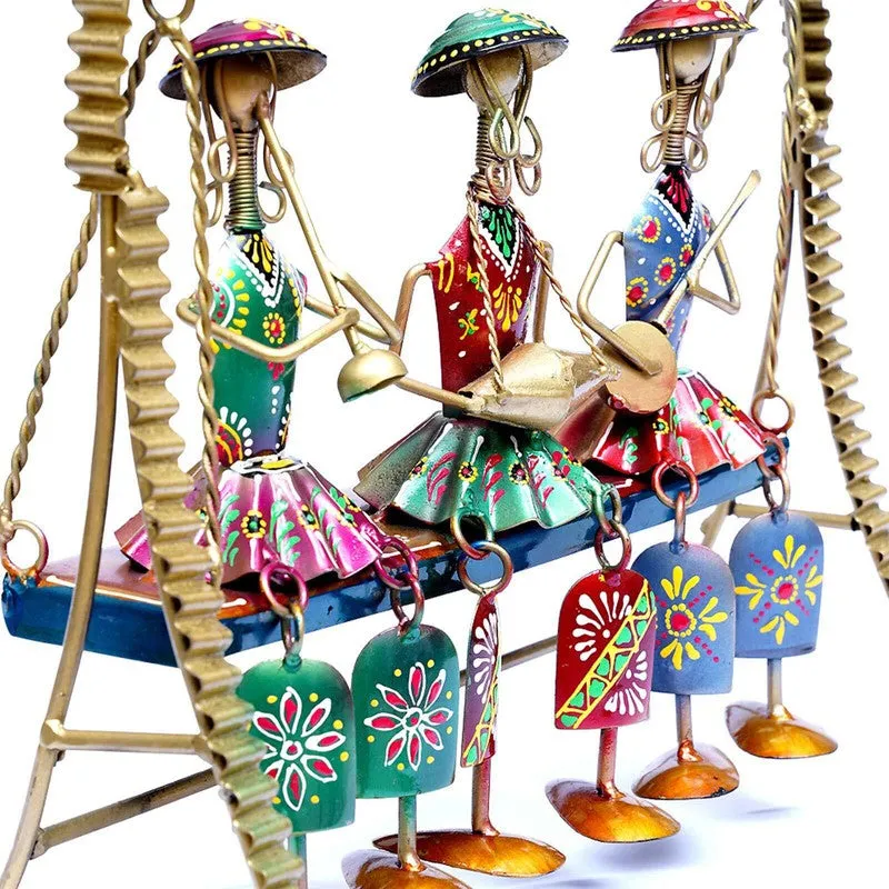 Rajasthani Musician Iron Jhula Showpieces media 5