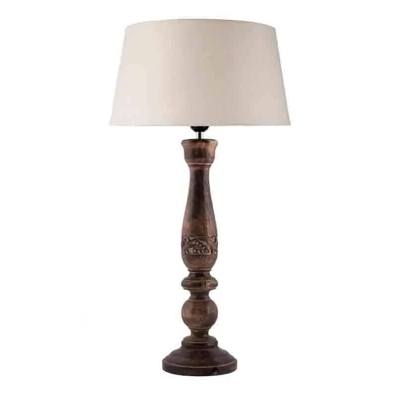 Earthie Fabric Table Lamp - White media 4