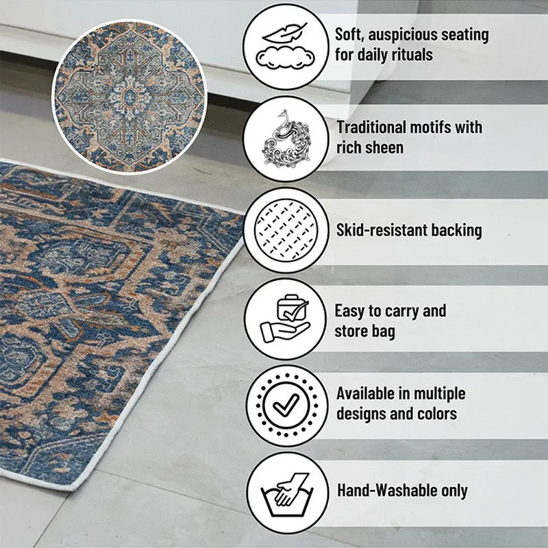 Mehrab Royal Prayer Mat (Blue) - 550 GSM media 9