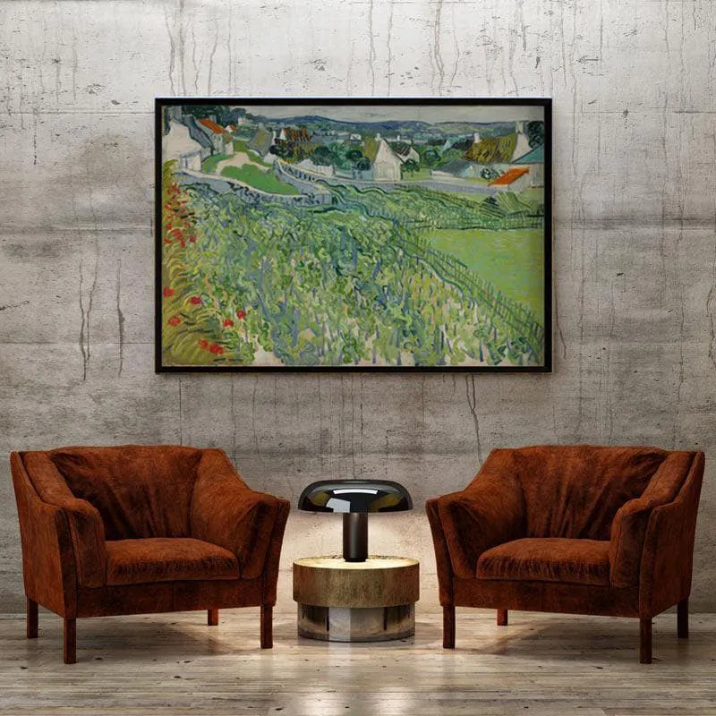 Vineyards At Auvers By Vincent Van Gogh - Black Frame media 4