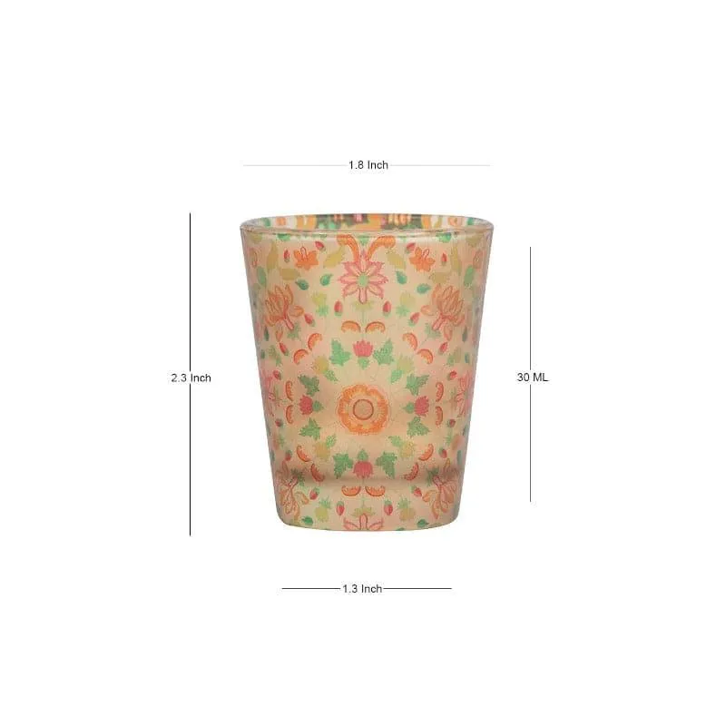 Mughal Blooms Frosted Shot Glass (30 ml) - Set Of Four media 4