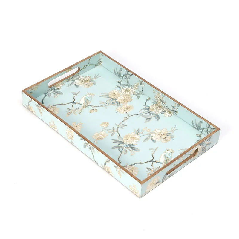 Ketaki Enamel Coated Serving Tray - Aqua Green - 5