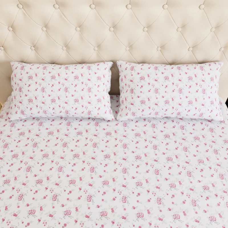 Breeze Floral Cotton Bedsheet (Pink) - 180 TC media 5