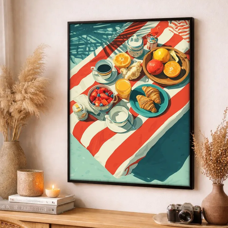 Brunch Bloom Canvas Wall Painting - Black Frame media 3