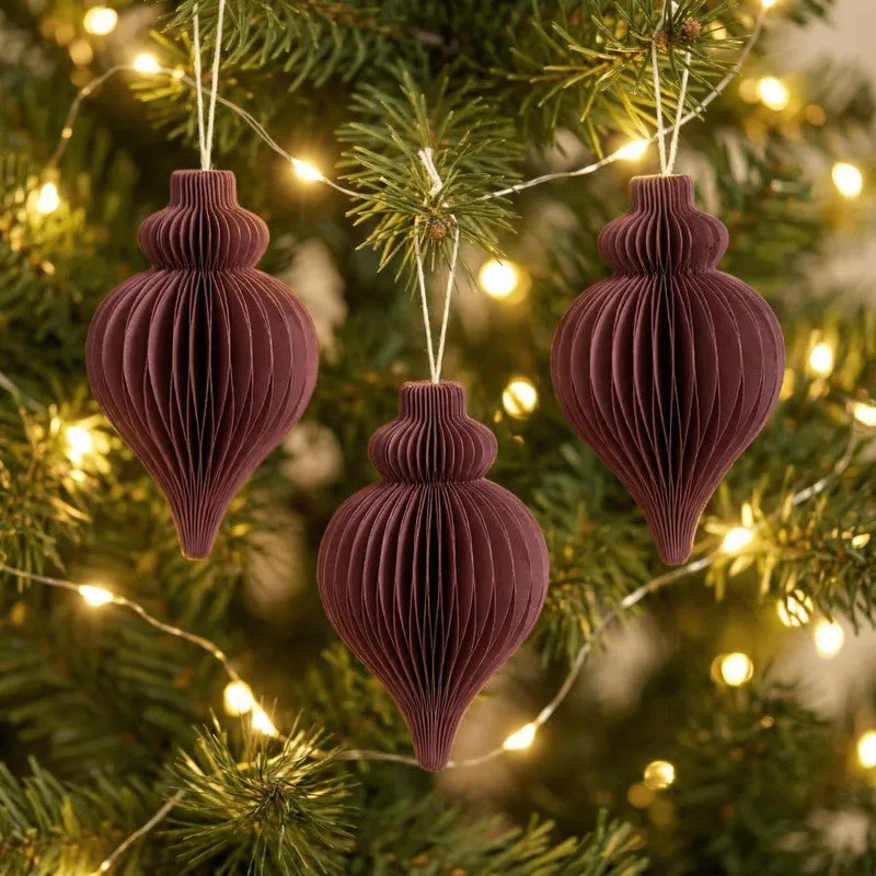 Fig Living Christmas Ornaments (Festive Red) (Pack Of Three) - Set Of Three media 3