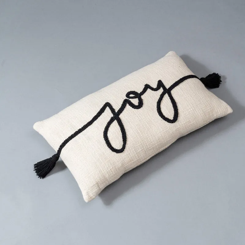 Joy Embroidered Cushion Cover - Rectangle media 3