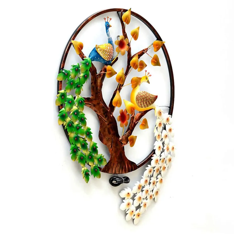 Peacock Pair in Tree Iron Wall Accent media 5