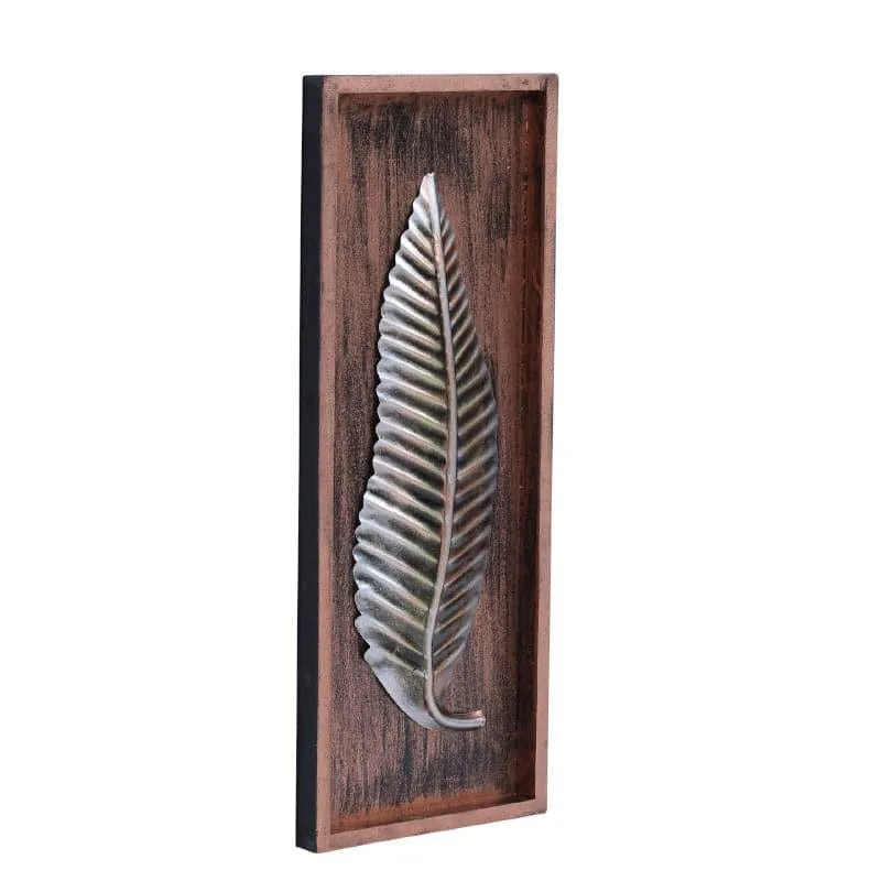 Twisty Leaf Metal Wall Accent with MDF Frame media 4
