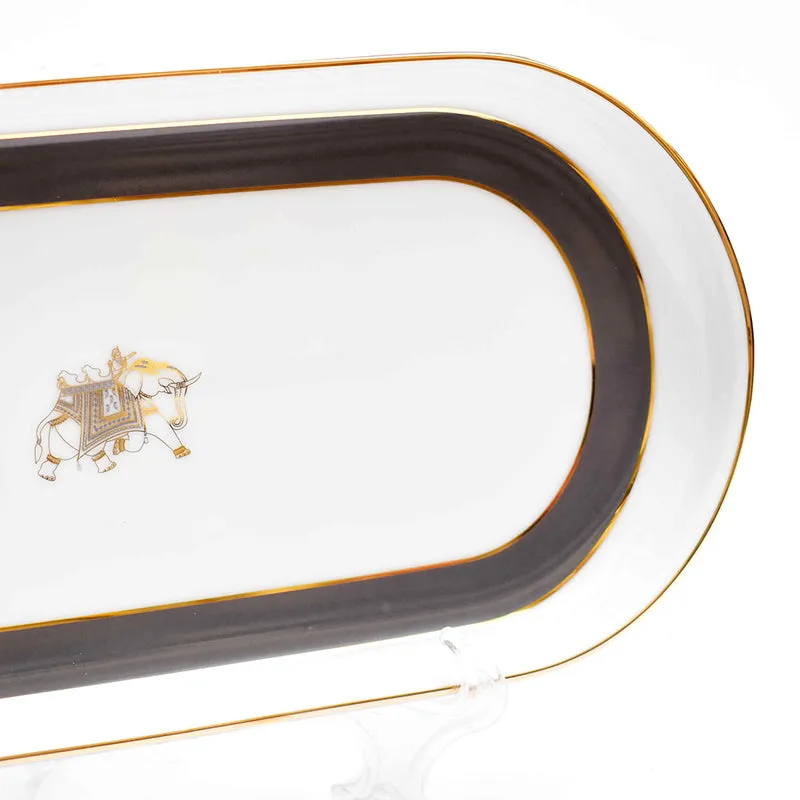 Gilded Legacy Porcelain Platter - Grey media 3