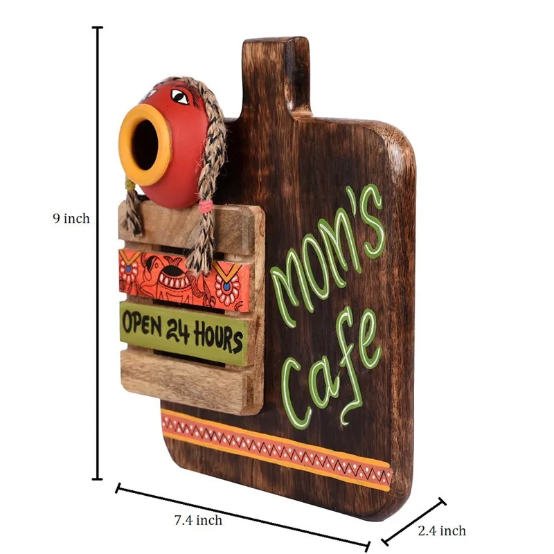 Moms Cafe Ethnic Handcrafted Wooden Wall Accent media 7