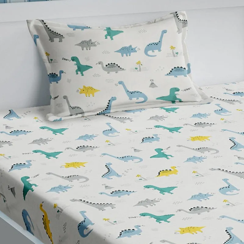 Creamy Meadow Cotton Bedsheet - 210 TC media 6