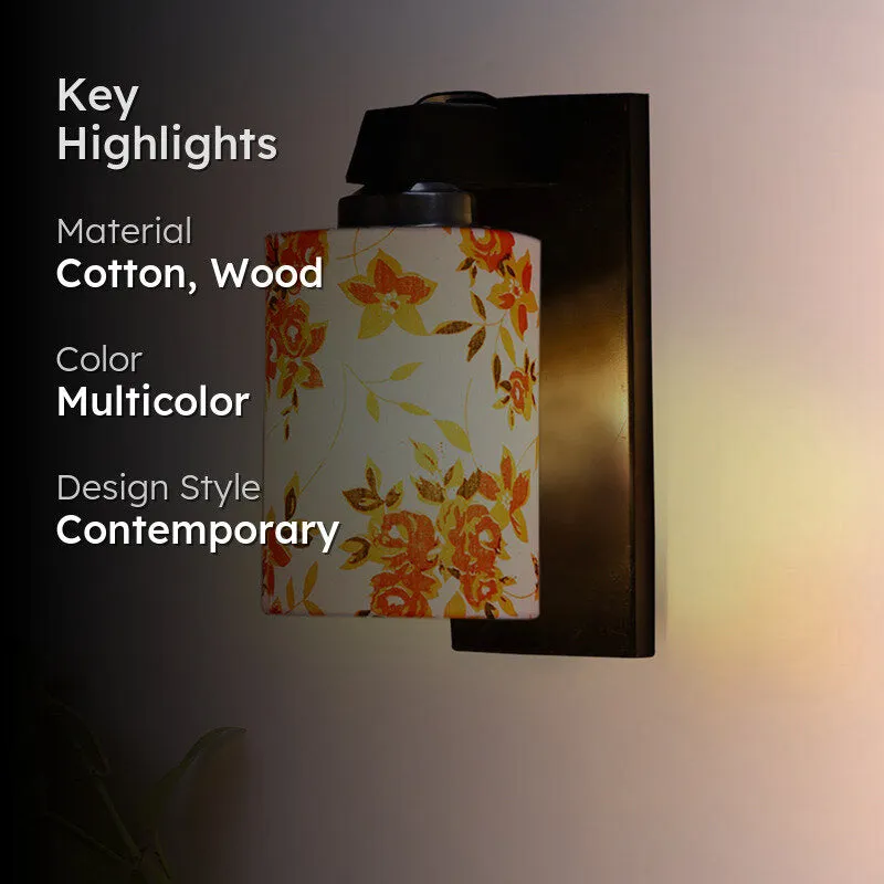 Eyrie Printed Wooden Wall Lamp - Orange media 2