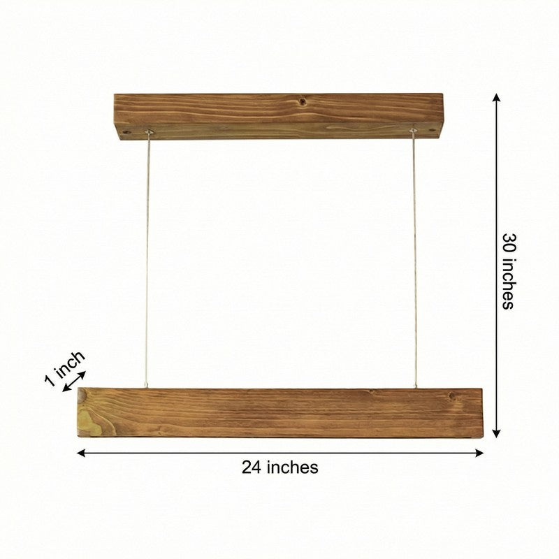 Ishtara Linear LED Wooden Ceiling Lamp - Brown media 8