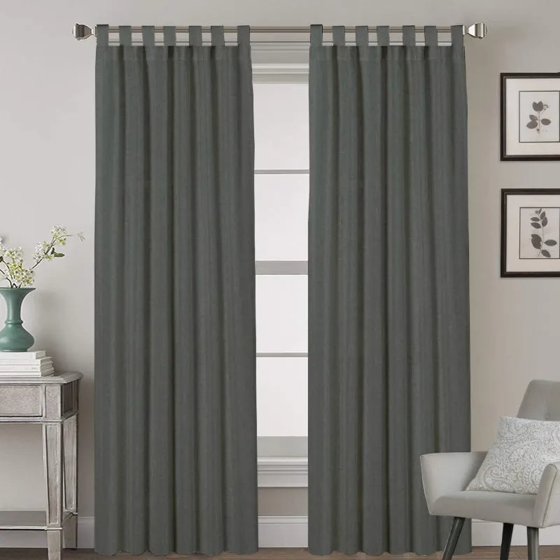 Esme Tab Top Medium Width Curtain - Dark Grey media 1