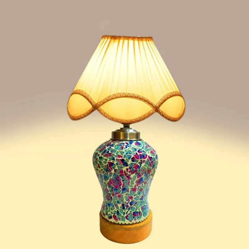 Floranisse Arc Pleated Wooden Table Lamp media 6