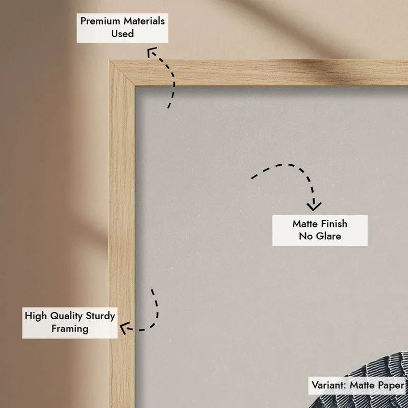 Graceful Crane Line Art Canvas Wall Painting With Brown Frame media 10