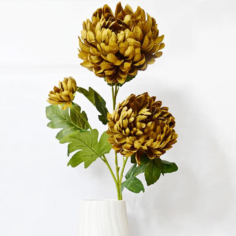 Artificial Peony Flower Stick - Brown media 3