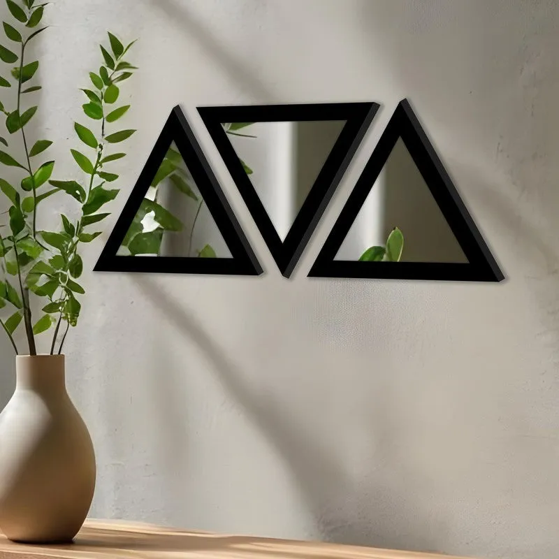 Apex Triangle Wall Mirrors (Black) - Set Of Three media 3