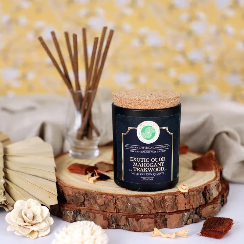 Elysium Oudh Mahogany Teakwood Scented Candle media 2