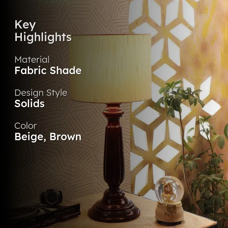 Sorar Bona Fabric Table Lamp - Beige,Brown media 2