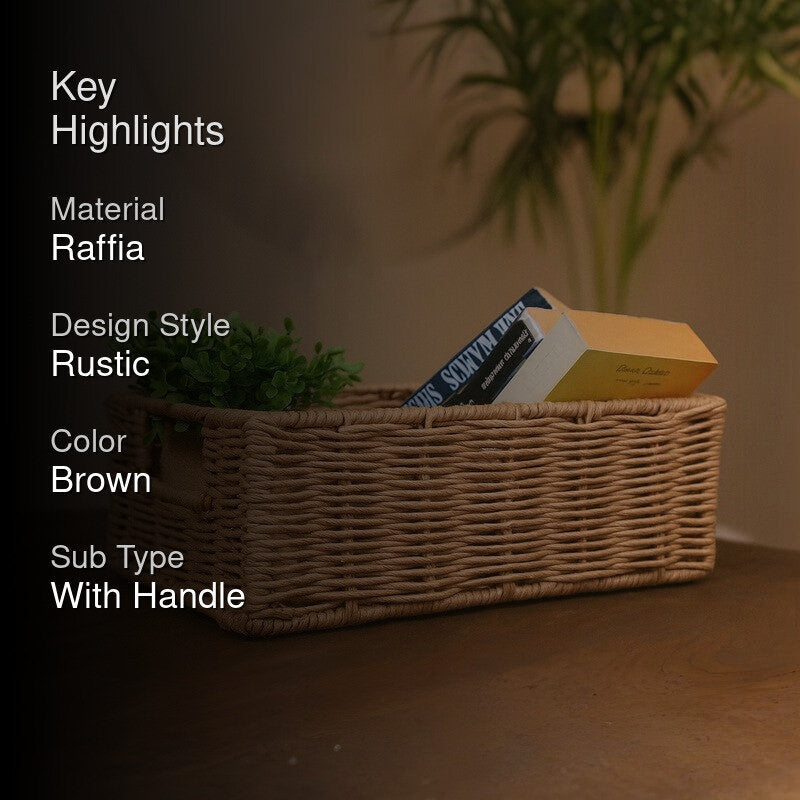 Zyrlor Raffia Storage Basket media 2