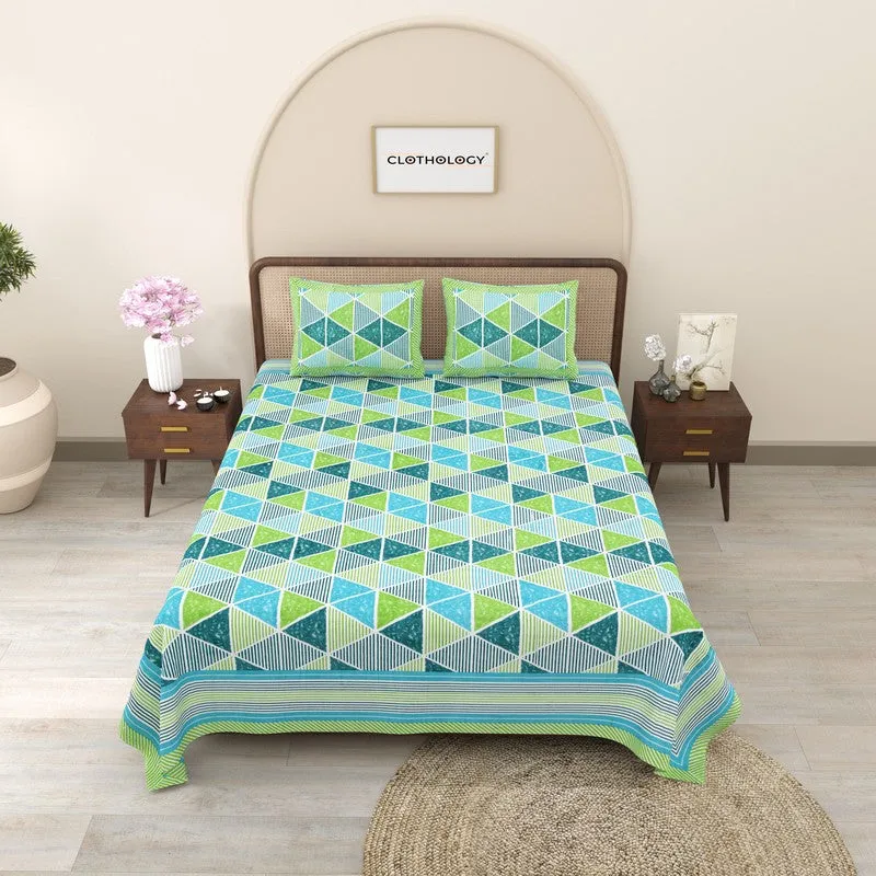 Softo Cotton Bedsheet (Green) - 240 TC media 3