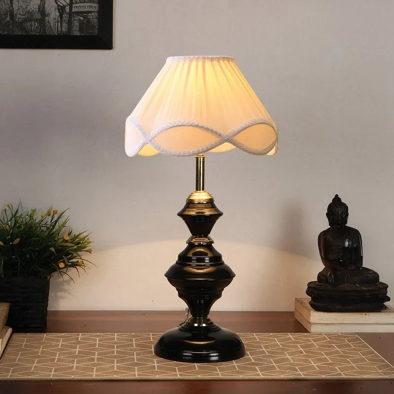 Auririte Cotton Table Lamp With Iron Base - Ivory media 3